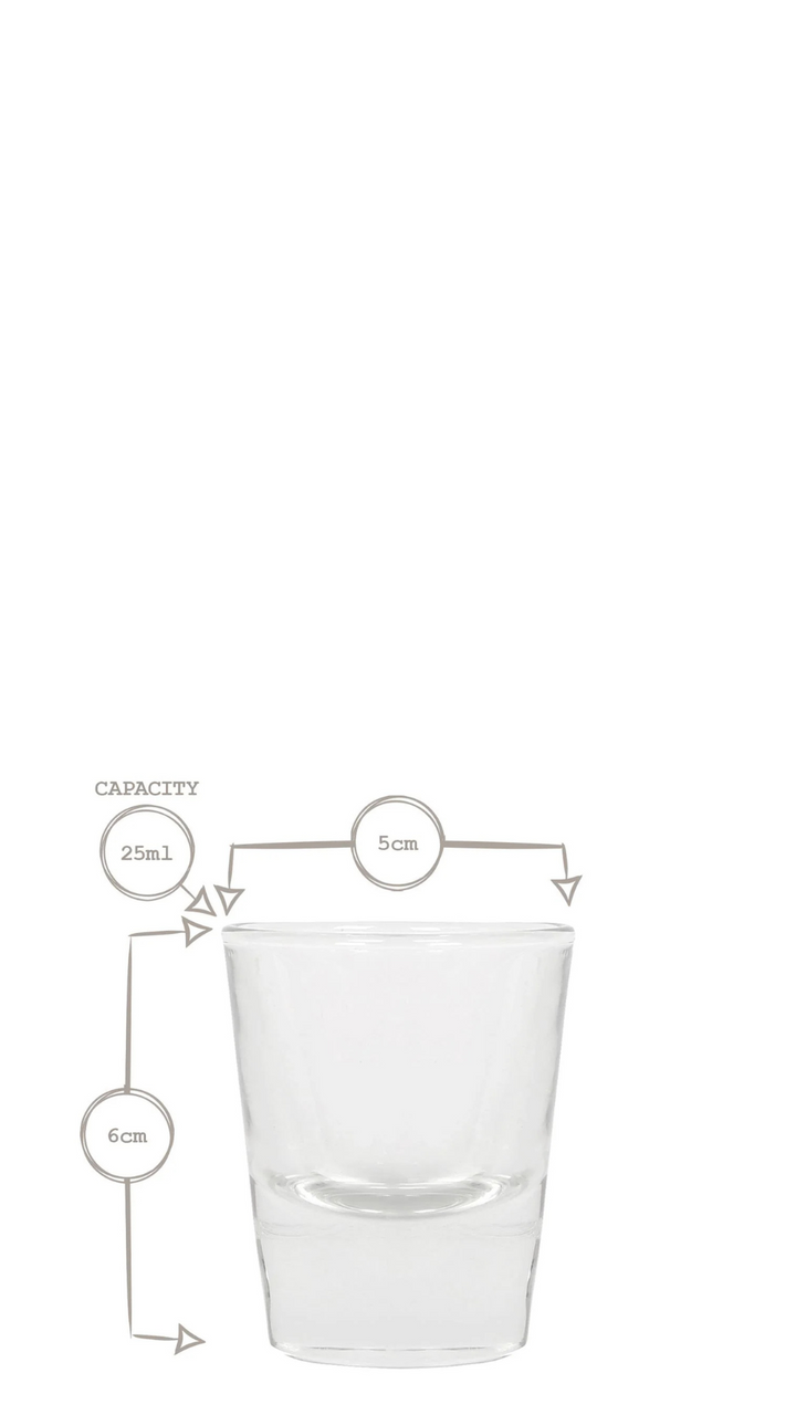 25ml Wide Shot Glasses - Pack of 6