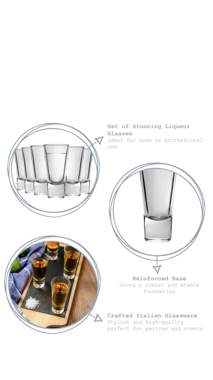 Liqueur Tall Shot Glass 70ml x 6