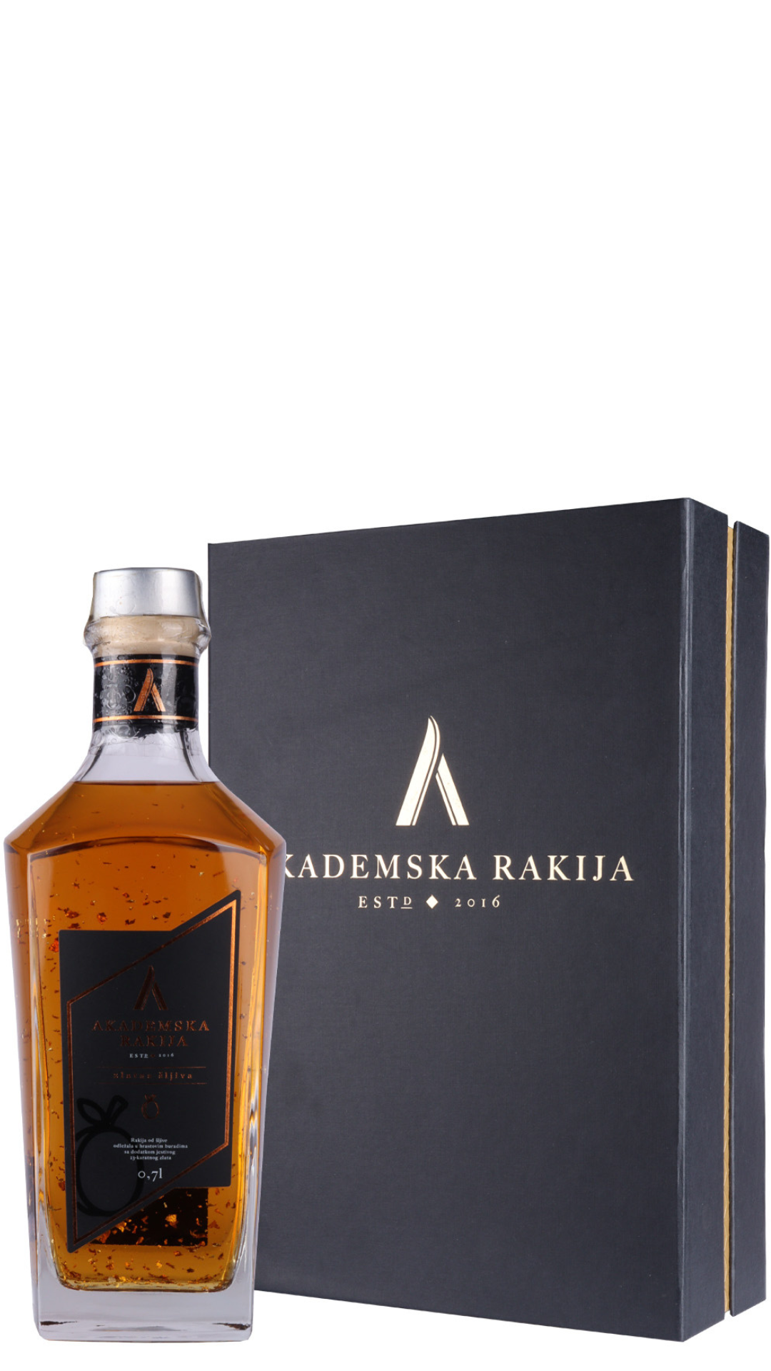 Akademska Plum Gold Gift Set + 2 Glasses