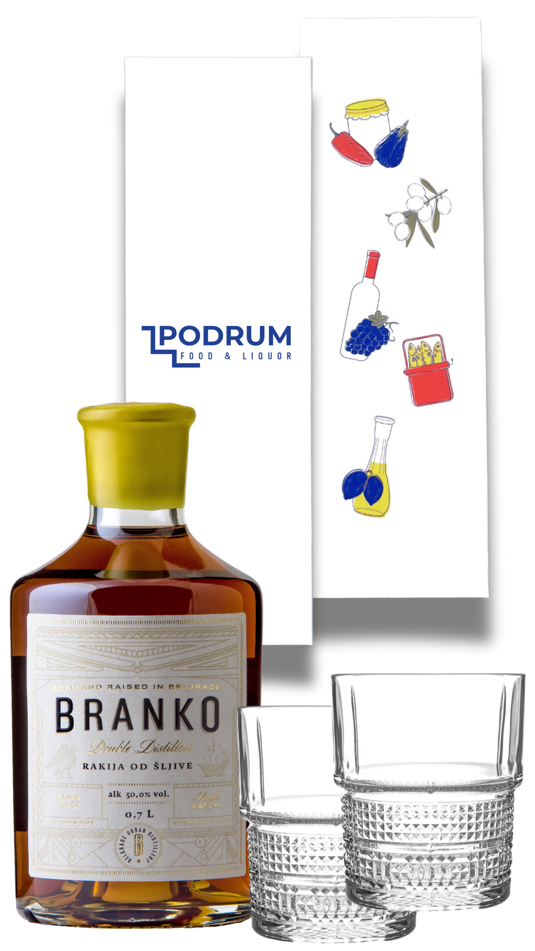 Branko Premium Plum & Glasses Hamper