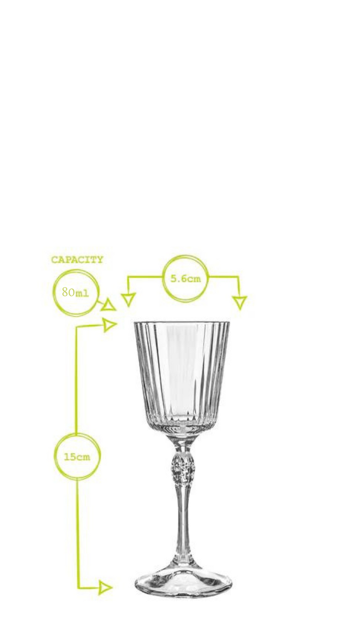 Vintage Style Grappa/ Rakija/ Liqueur Glass 80ml (x4) Pack of four