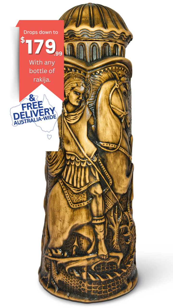 Sv. Georgije Handmade Clay Rakija Dispenser