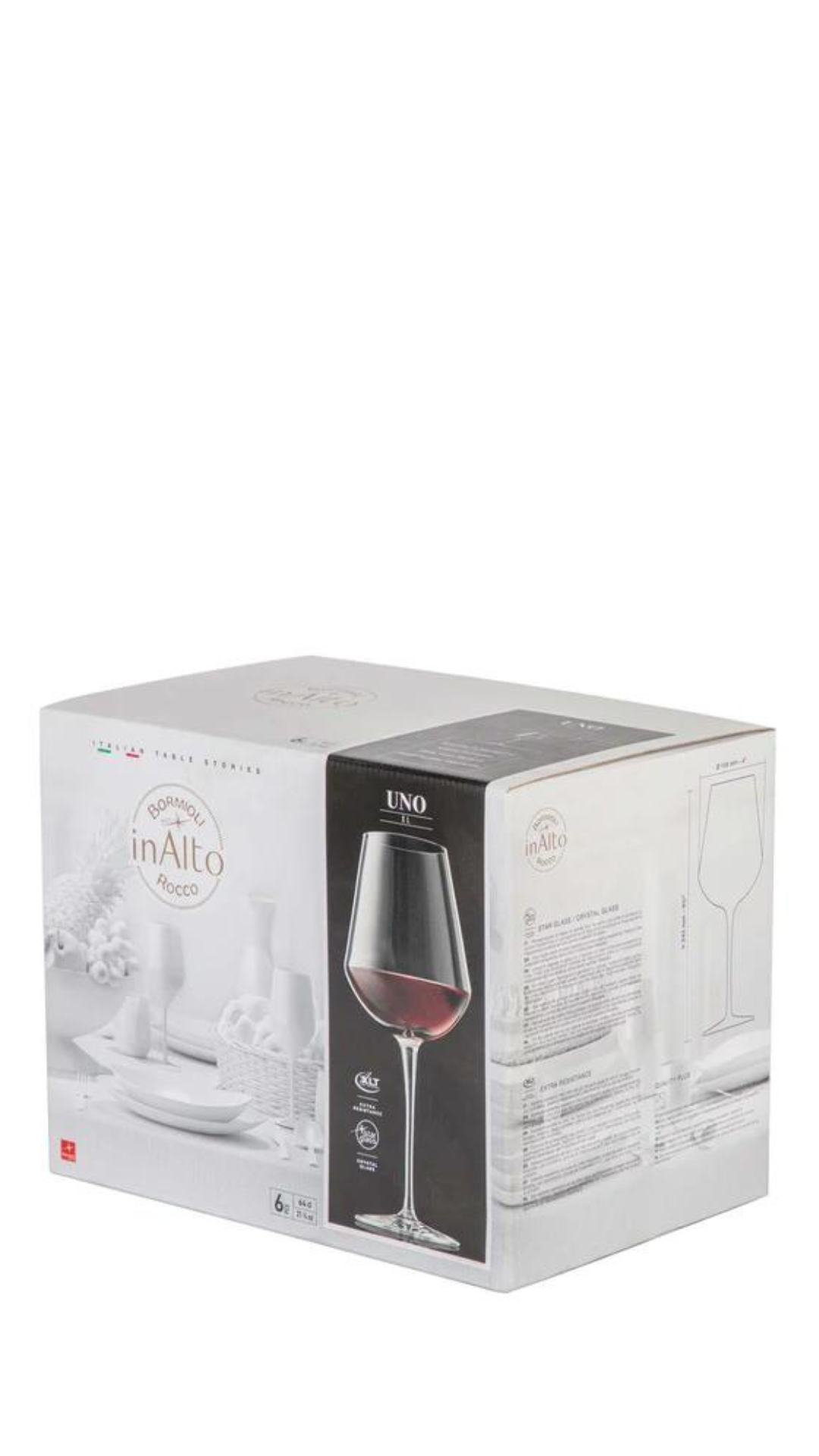 Inalto Uno Red Wine Glasses - Pack of Six (6) - 640ml - By Bormioli Rocco