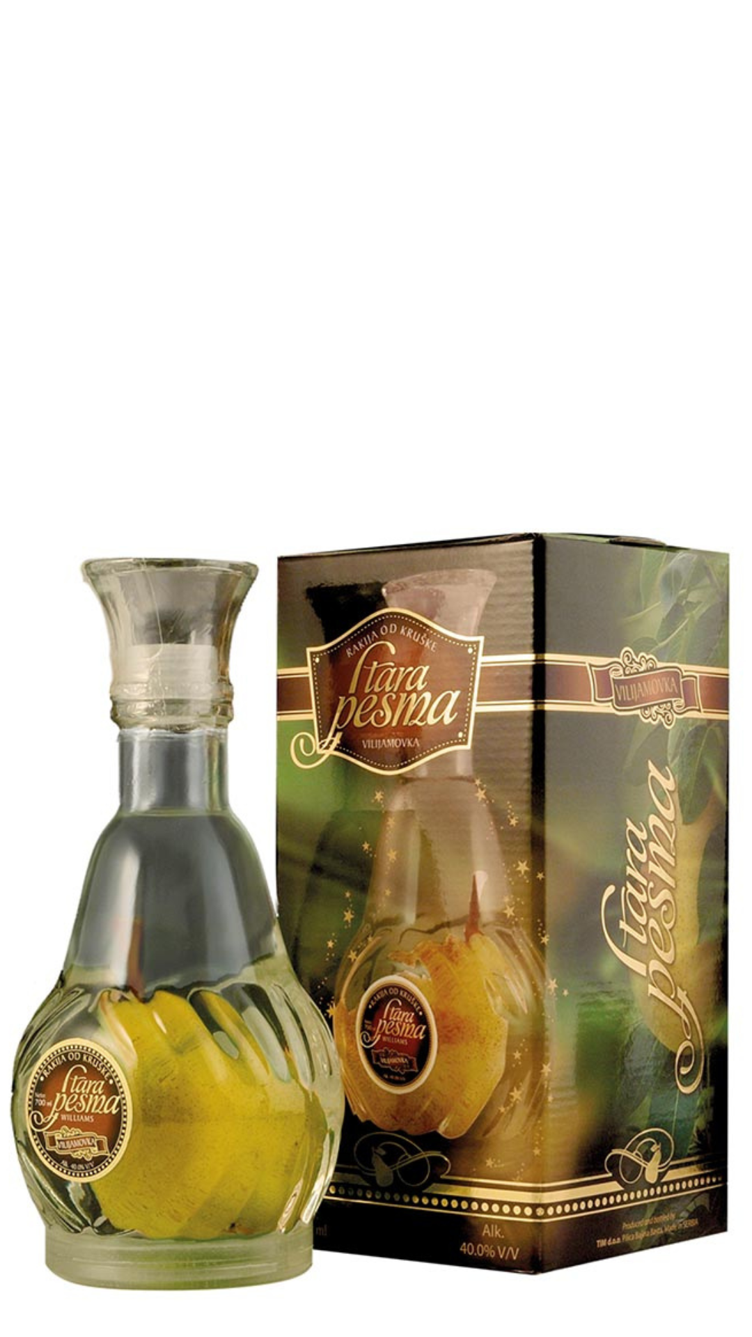 Pear Rakija Stara Pesma Pear Rakija with Pear Inside 700ml | Serbian Rakija ...
