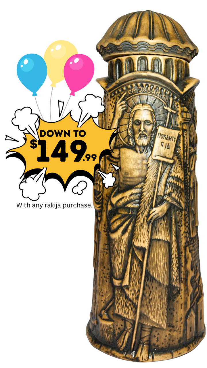 Sv. Jovan Handmade Clay Rakija Dispenser