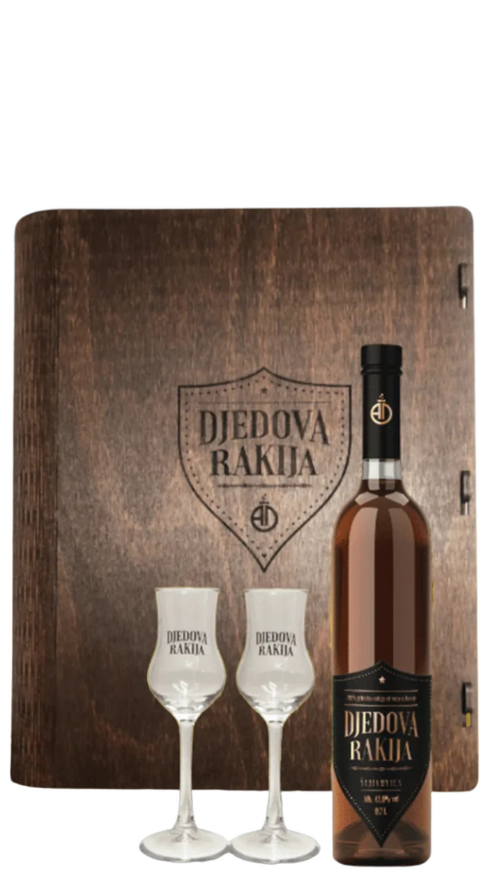 Djedova Rakija Gift Pack 700ml + x2 Glasses