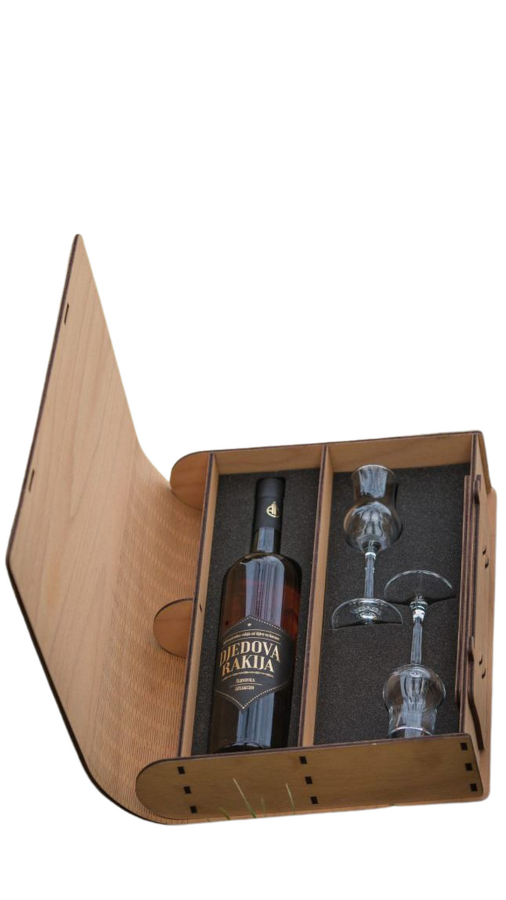 Djedova Rakija Gift Pack 700ml + x2 Glasses