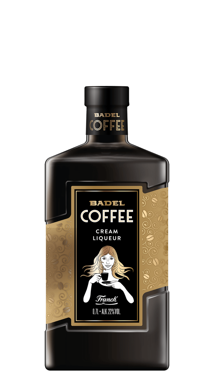 Bottle Badel Coffee Cream white background