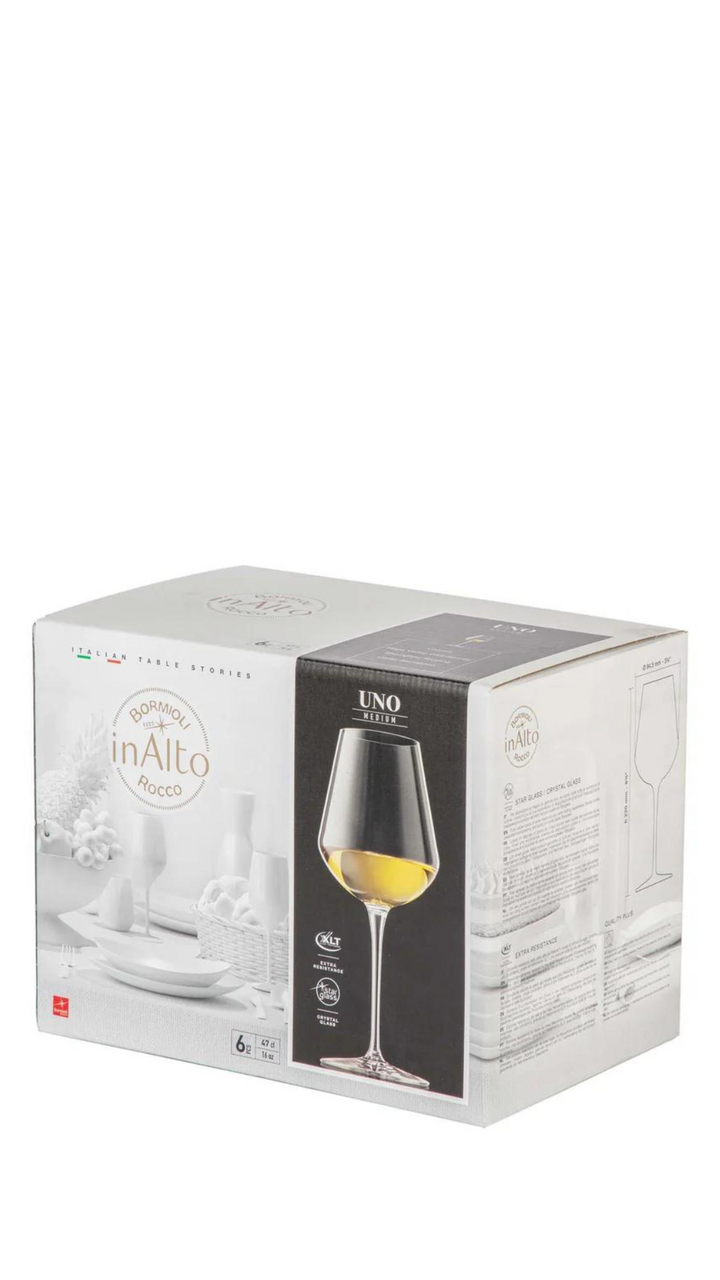 Inalto Uno White Wine Glasses - Pack of Six (6) - 470ml - By Bormioli Rocco