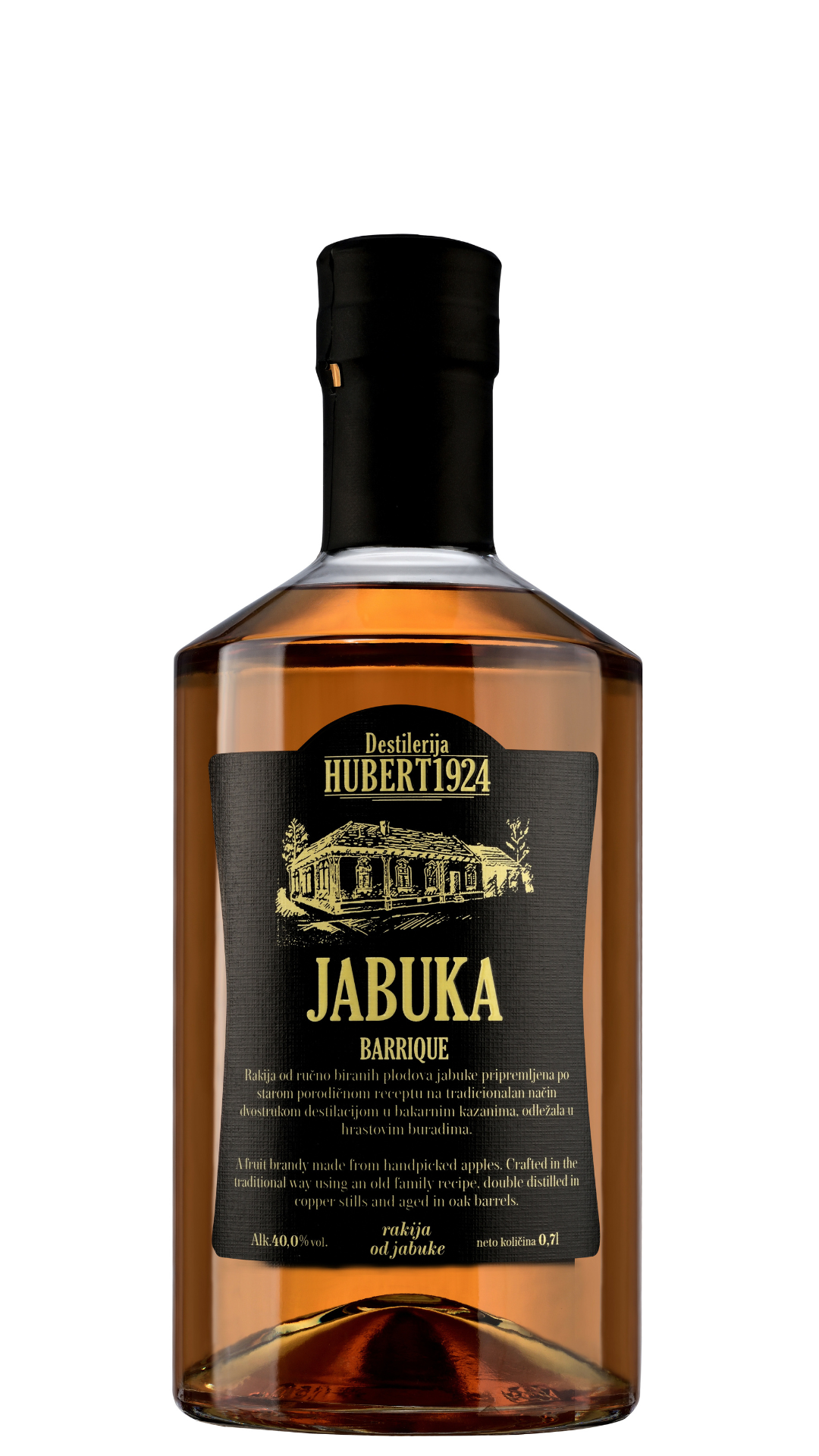 Suggestion


Bottle of Hubert Apple Brandy Barrique with a dark label and amber-colored liquid visible.