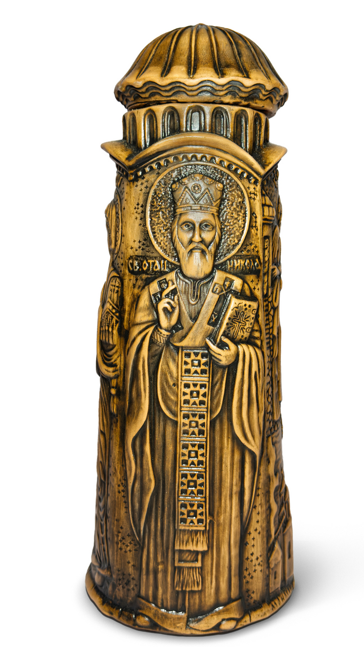 Sv. Nikola Handmade Clay Rakija Dispenser