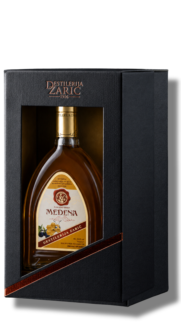 Zaric Rakija Gift Set - Medovača Rakija + x2 Glasses