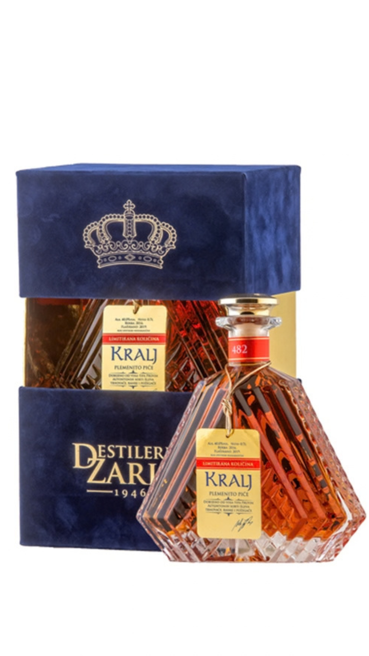 Zarić Kralj Plum Brandy (Šljivovica) Luxury Gift Set 700ml + 2 Crystal Glasses