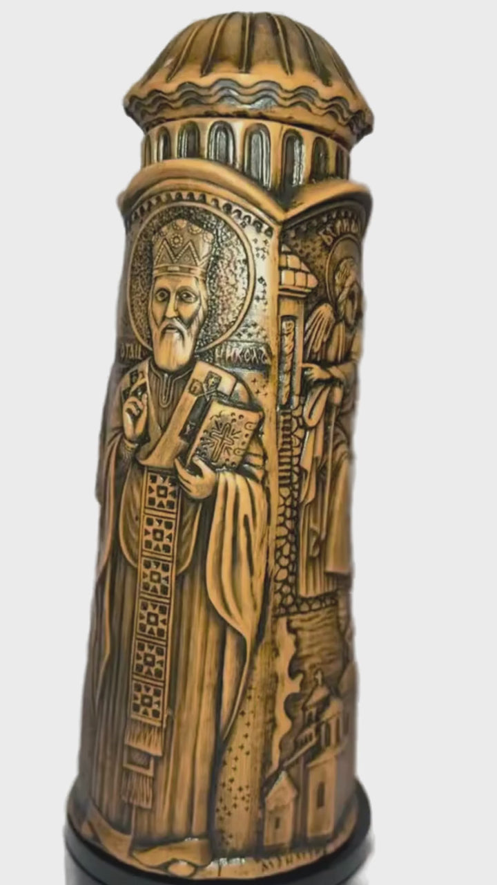 Sv. Nikola Handmade Clay Rakija Dispenser